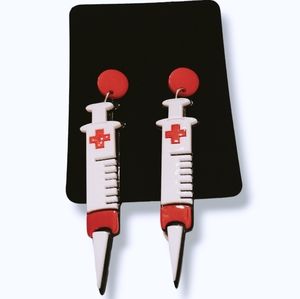 Fun Doctor earrings white and red